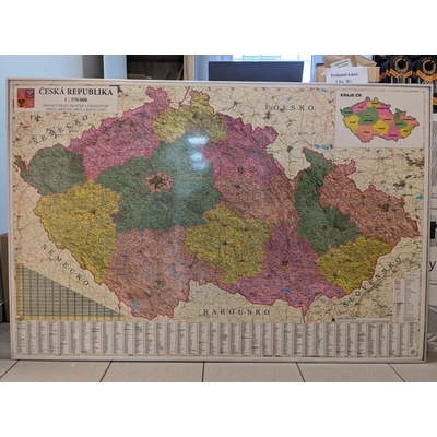 Vejmolová Zdeňka distribuce nástěnná mapa Česká republika 1:350 t. 135x90 cm lamino v rámu