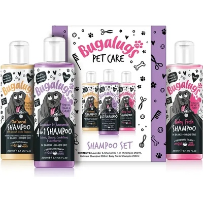 Bugalugs Shampoo Set Dog Grooming Giftset (3x250ml) Подаръчен Комплект Шампоани