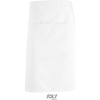 Sol's Zástěra Gramercy s velkou přední kapsou směs bavlna polyester Bílá L01744