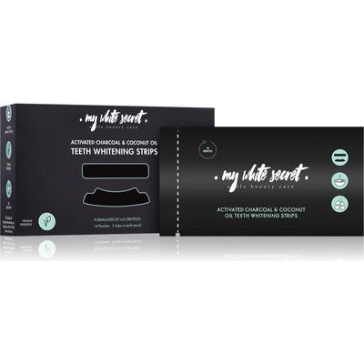 My White Secret Charcoal and Coconut Oil избелващи ленти за зъби 14 бр