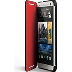 HTC Калъф за HTC ONE mini, отваряем, кожен (еко кожа), HTC Double Dip Flip, червен (HC V851)