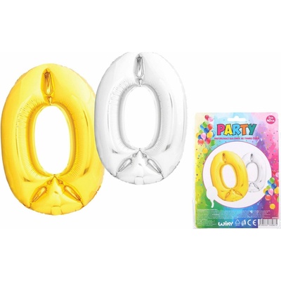 Wiky Nafukovací balónik číslo 0 strieborná WKW886080