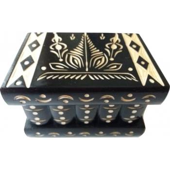 Magic Puzzle Box Кутия за пъзел кутия за бижута ръчно резбована дървена тайна кутия за съхранение на вълшебни главоблъсканици (_0166ec69e)