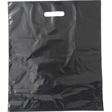 LDPE taška s prehmatom, dĺžka 45 cm, šírka 38 cm, záložka 5 cm, čierna
