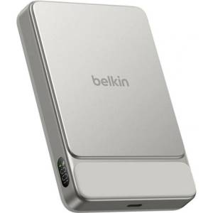Belkin UltraCharge Pro аварийно зарядно устройство с Type-C конектор, 10000mAh, Qi2, СРЕБЪРНО (BPD022HQWH)