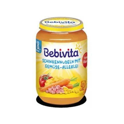 Bebivita Пюре Bebivita, Паста с шунка и зеленчуци, 220гр, 4018852104216