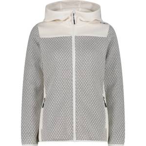 CMP Дамско поларено яке CMP Women's Jacquard Knit Jacket Fix Hood Fleece jacket - B. Co Gesso / Antracite - размер 38 (EU) (105-7197-0213)