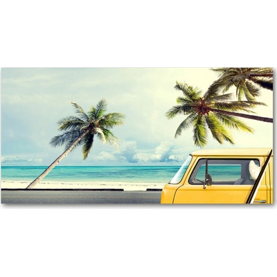 Foto obraz sklenený horizontálny Dodávka pláž 100x50 cm