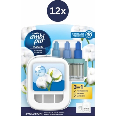 AmbiPur 3vol strojček Cotton 12 x 20 ml