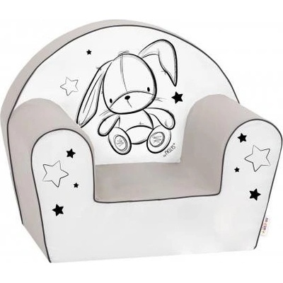 Baby Nellys Dětské křesílko Lux Cute Bunny šedá / bílá – Sleviste.cz
