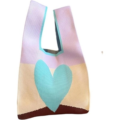 Annam Tote bag srdce 44 × 25 cm modré fialová