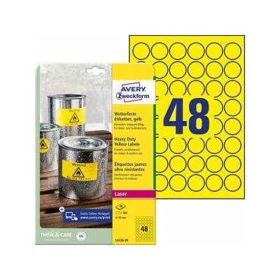 Avery Zweckform ETHYK. ZF 6128 SR. 30 A4 YELLOW 20 ARK. LABEL - L6128-20