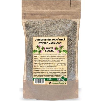 NaturProdukt Pestrec mariánsky Mleté semeno 200 g