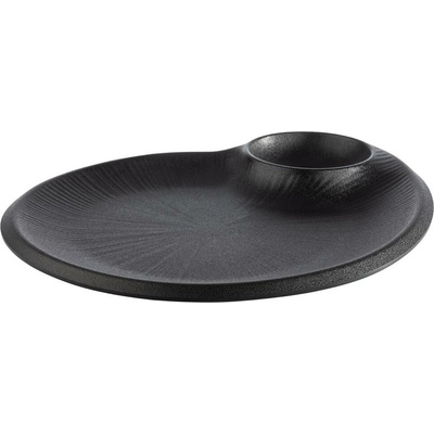 APS Melaminový mělký talíř 300x250 mm, černý Nero