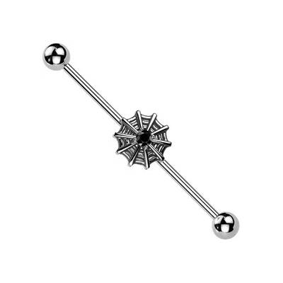 Šperky4U Industrial piercing pavučina ID01052