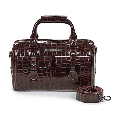 Dr. Martens TOP HANDLE BAG OXBLOOD HIGH SHINE CROC EMBOSS Hnedá
