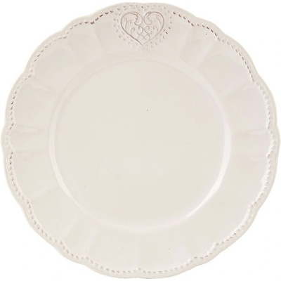 Clayre & Eef Dezertný keramický tanier Heart 21 cm