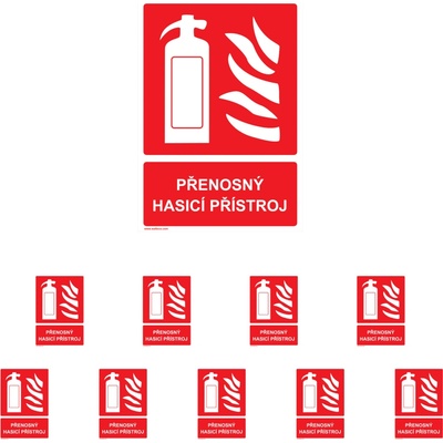 Walteco Prenosný hasiaci prístroj (vrátane textu) 148x210mm, formát A5, samolepka Množstvo: 10 ks , 20060BP2