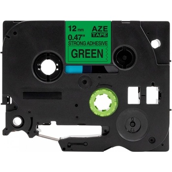 Pro Brother Съвместима лента с Brother TZ-S731/TZe-S731, 12mm x8m екстра лепило черен печат/зелен фон (TZe-S731)