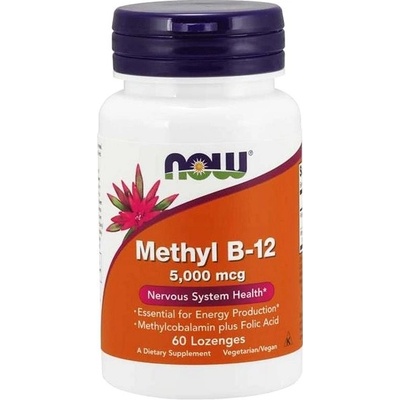 Now Foods Methyl B12 with Folic Acid Vitamín B12 5000 mcg 60 pastiliek