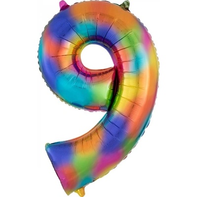 Amscan Fóliové číslo 9 duhové 88 cm