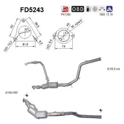 Filtr sazových částic, výfukový systém AS FD5243