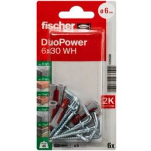 FISHER ДЮБЕЛ fischer 535000 duopower ф6х30мм Г-ОБРАЗНА КУКА 6бр (535000)