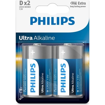 Philips Батерия philips extreamlife d patteri 2-kpl lr20e2b/10 (lr20e2b/10)
