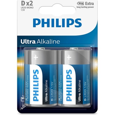 Philips Батерия philips extreamlife d patteri 2-kpl lr20e2b/10 (lr20e2b/10)