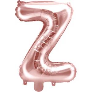PartyDeco Балон от фолио Mini - Буква Z 35см розово златен