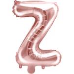 PartyDeco Балон от фолио Mini - Буква Z 35см розово златен