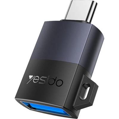 Yesido OTG адаптер - Yesido GS31 - Type-C → USB, QC18W, алуминий, Plug&Play - Сив