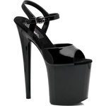 Pleaser USA Pleaser Flamingo-809 Blk Pat/Blk 39