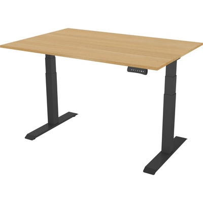 DELSO Elektrický výškově nastavitelný stůl PROJUSTER - 180 cm, 70 cm, Černá, Dub Vicenza