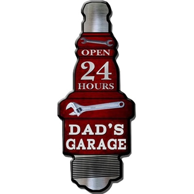 Kovová nástěnná cedule Daďs Garage - 20*1*50 cm - Clayre & Eef