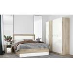 Bogdan Furniture I С ален ком лект 7063 за матрак 160/200, Сонома арвен/Бял гланц