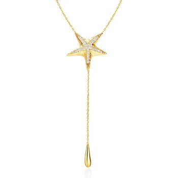 Image 1 of SAVICKI Колие с морска звезда Savick: злато. диаманти