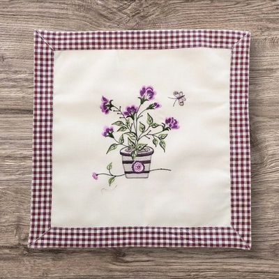 Raebel Biely obrus Vyšívaný 787 fialová Polyester 35x35cm