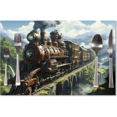 Sablio Prestieranie Parná lokomotíva na viadukte 40x30cm
