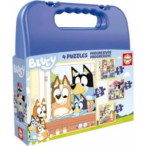 Educa Прогресивен пъзел, Educa, Bluey в куфарче, 12-16-20-25 части