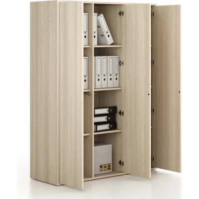Frame, Kancelárska skriňa 3 x dvere, 1299 x 450 x 1735 mm, zámok PUSH-lock, dub prírodný