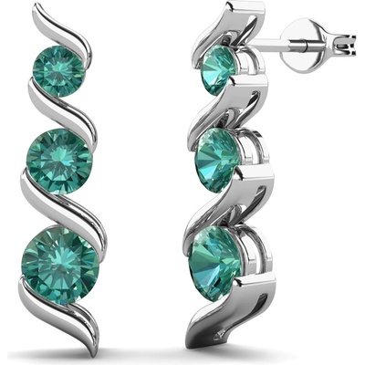 Royal Fashion stříbrné pozlacené náušnice s drahokamem moissanitem ME077-GN