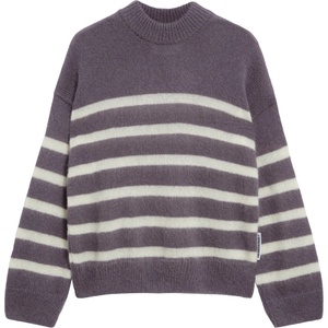 ARMEDANGELS Дамски вълнен пуловер ARMEDANGELS Women's Gwyneiraa Stripes Wool jumper - Iron Cast / Oatmilk - размер XS (105-5733-0111)