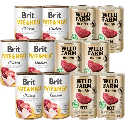 Brit Paté & Meat Chicken 6 x 400 g Wild Farm Pate Beef 6 x 400 g