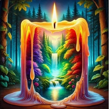 Norimpex - Puzzle Diamant painting: Forest light 30x40cm - 1 - 39 piese