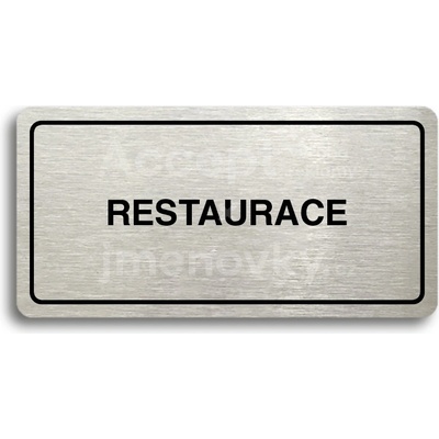 ACCEPT Piktogram RESTAURACE - stříbrná tabulka - černý tisk