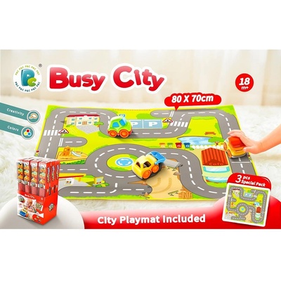 Felyx Toys Kiddy Go Килим с 3 мини колички Busy City (1011473F)