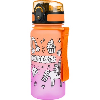 BAAGL Оранжева тританова бутилка за пиене с градиент еднорог, 350 ml Baagl BAAGL | Oranzhev | Момичешки | ЕДИН РАЗМЕР