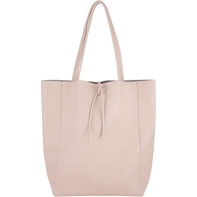 Made in Italy Mondo Italia kožená shopper kabelka 396 pudrovo ružová