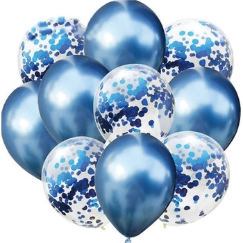 Sada balónikov PartyPal s konfetami modrá 12 palcov